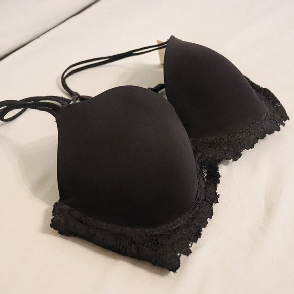 No Boundaries Lace Frame T-Shirt Bra, Black, 32D - Picture 1 of 6
